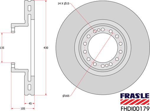 FRAS-LE FHDI00179 - Тормозной диск autospares.lv