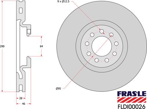 FRAS-LE FLDI00026 - Тормозной диск autospares.lv