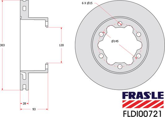 FRAS-LE FLDI00721 - Тормозной диск autospares.lv