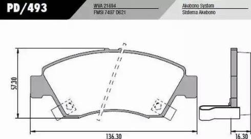 FRAS-LE PD/493 - Тормозные колодки, дисковые, комплект autospares.lv