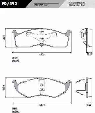 FRAS-LE PD492 - Тормозные колодки, дисковые, комплект autospares.lv