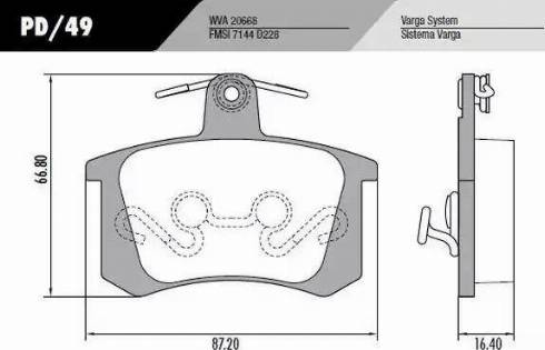 FRAS-LE PD49 - Тормозные колодки, дисковые, комплект autospares.lv