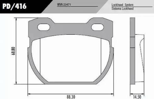 FRAS-LE PD416 - Тормозные колодки, дисковые, комплект autospares.lv