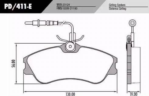 FRAS-LE PD411E - Тормозные колодки, дисковые, комплект autospares.lv