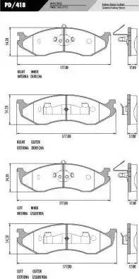 FRAS-LE PD418 - Тормозные колодки, дисковые, комплект autospares.lv