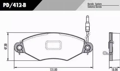 FRAS-LE PD412B - Тормозные колодки, дисковые, комплект autospares.lv