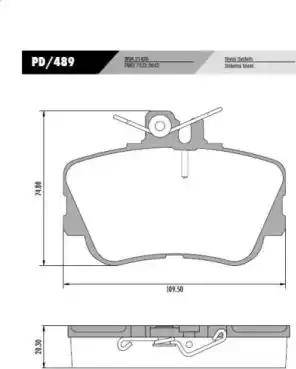 FRAS-LE PD489 - Тормозные колодки, дисковые, комплект autospares.lv