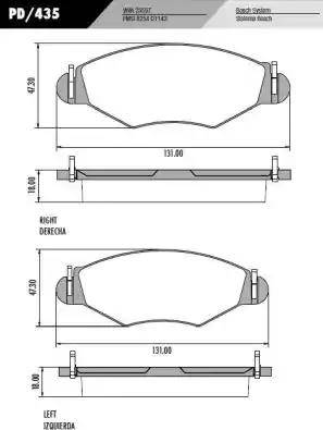 FRAS-LE PD/435 - Тормозные колодки, дисковые, комплект autospares.lv