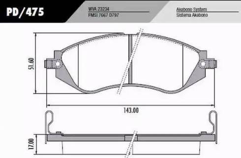 FRAS-LE PD/475 - Тормозные колодки, дисковые, комплект autospares.lv