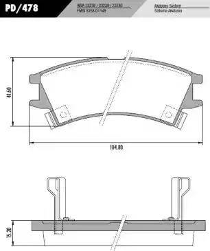 FRAS-LE PD/478 - Тормозные колодки, дисковые, комплект autospares.lv