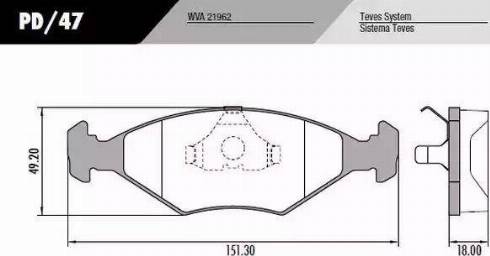 FRAS-LE PD47 - Тормозные колодки, дисковые, комплект autospares.lv