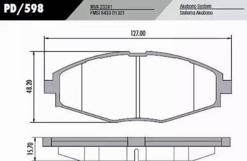 FRAS-LE PD/598 - Тормозные колодки, дисковые, комплект autospares.lv