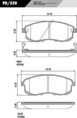 FRAS-LE PD/550 - Тормозные колодки, дисковые, комплект autospares.lv