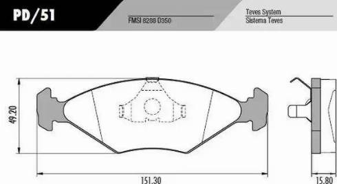 FRAS-LE PD51 - Тормозные колодки, дисковые, комплект autospares.lv