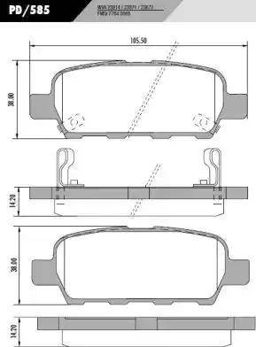 FRAS-LE PD/585 - Тормозные колодки, дисковые, комплект autospares.lv