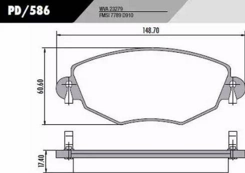 FRAS-LE PD/586 - Тормозные колодки, дисковые, комплект autospares.lv