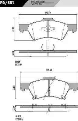 FRAS-LE PD/581 - Тормозные колодки, дисковые, комплект autospares.lv