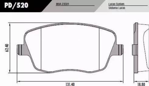 FRAS-LE PD/520 - Тормозные колодки, дисковые, комплект autospares.lv