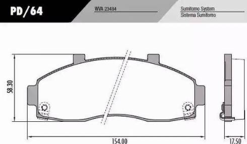 FRAS-LE PD/64 - Тормозные колодки, дисковые, комплект autospares.lv