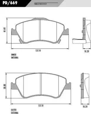 FRAS-LE PD/669 - Тормозные колодки, дисковые, комплект autospares.lv