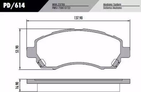 FRAS-LE PD/614 - Тормозные колодки, дисковые, комплект autospares.lv