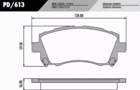 FRAS-LE PD613 - Тормозные колодки, дисковые, комплект autospares.lv