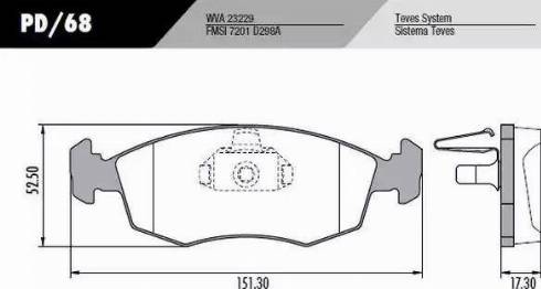 FRAS-LE PD68 - Тормозные колодки, дисковые, комплект autospares.lv