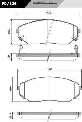 FRAS-LE PD/634 - Тормозные колодки, дисковые, комплект autospares.lv