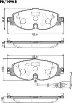 FRAS-LE PD/1490B - Тормозные колодки, дисковые, комплект autospares.lv