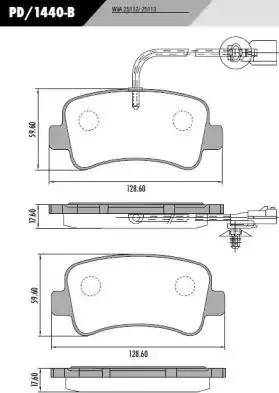 FRAS-LE PD/1440-B - Тормозные колодки, дисковые, комплект autospares.lv