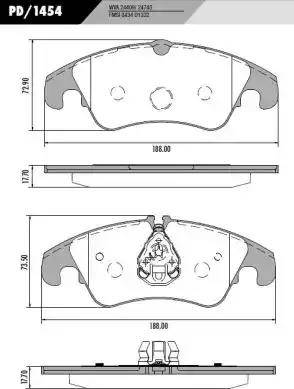 FRAS-LE PD/1454 - Тормозные колодки, дисковые, комплект autospares.lv