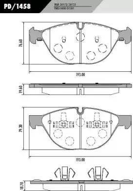 FRAS-LE PD/1458 - Тормозные колодки, дисковые, комплект autospares.lv