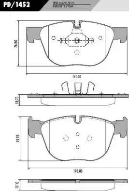 FRAS-LE PD/1452 - Тормозные колодки, дисковые, комплект autospares.lv