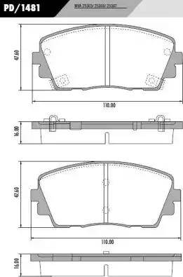 FRAS-LE PD/1481 - Тормозные колодки, дисковые, комплект autospares.lv