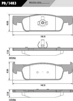 FRAS-LE PD/1483 - Тормозные колодки, дисковые, комплект autospares.lv