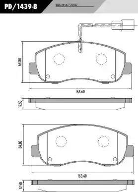 FRAS-LE PD/1439-B - Тормозные колодки, дисковые, комплект autospares.lv