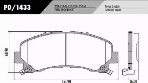 FRAS-LE PD/1433 - Тормозные колодки, дисковые, комплект autospares.lv