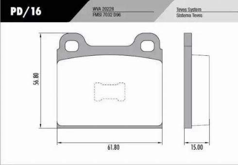 FRAS-LE PD16 - Тормозные колодки, дисковые, комплект autospares.lv