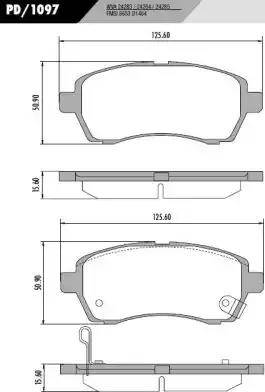 FRAS-LE PD/1097 - Тормозные колодки, дисковые, комплект autospares.lv