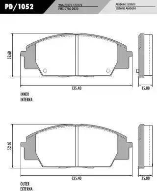 FRAS-LE PD/1052 - Тормозные колодки, дисковые, комплект autospares.lv