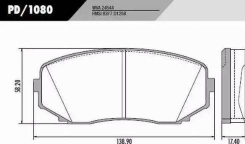 FRAS-LE PD/1080 - Тормозные колодки, дисковые, комплект autospares.lv