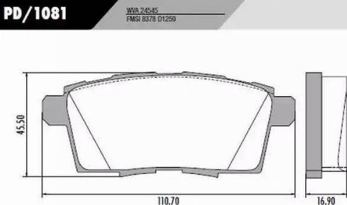 FRAS-LE PD/1081 - Тормозные колодки, дисковые, комплект autospares.lv