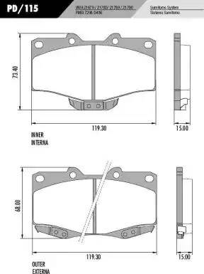 FRAS-LE PD/115 - Тормозные колодки, дисковые, комплект autospares.lv