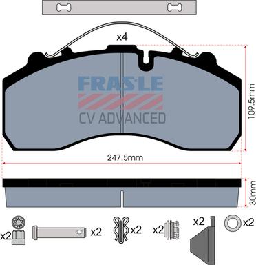 FRAS-LE PD/116-K020-CV - Тормозные колодки, дисковые, комплект autospares.lv