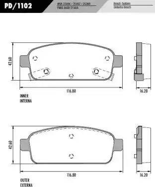 FRAS-LE PD1102 - Тормозные колодки, дисковые, комплект autospares.lv