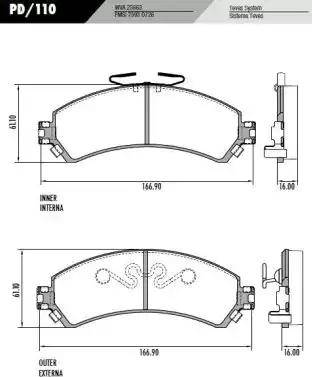 FRAS-LE PD110 - Тормозные колодки, дисковые, комплект autospares.lv