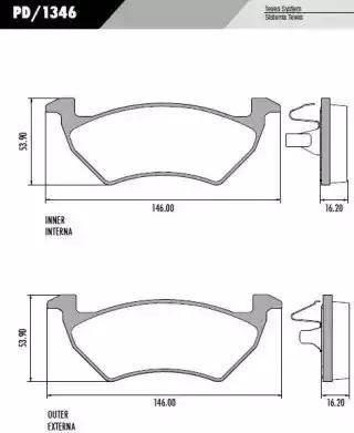 FRAS-LE PD1346 - Тормозные колодки, дисковые, комплект autospares.lv