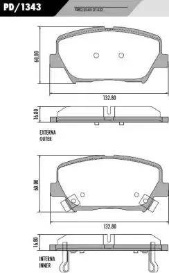 FRAS-LE PD/1343 - Тормозные колодки, дисковые, комплект autospares.lv