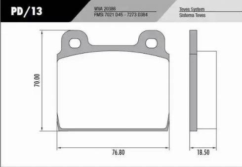 FRAS-LE PD/13 - Тормозные колодки, дисковые, комплект autospares.lv