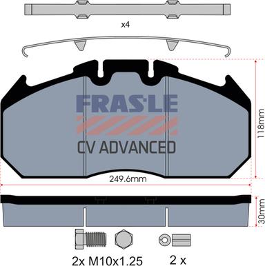 FRAS-LE PD/129-K009-CV - Тормозные колодки, дисковые, комплект autospares.lv